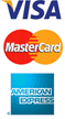 We accept Visa, Mastercard, and American Express